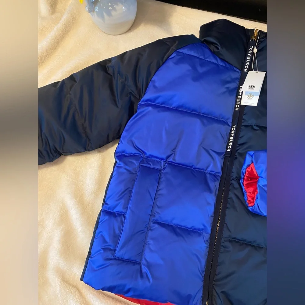 Tory Burch Reversible Color Block Puffer Jacket